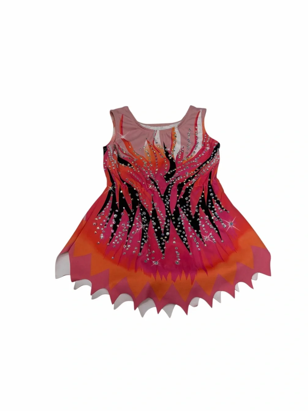 Gymnastic Girl Leotard With Rhinestones Handmade Girl Size 5-6